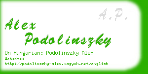 alex podolinszky business card